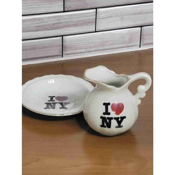 I love NY Pitcher and Saucer Set - Picture 2 of 5
